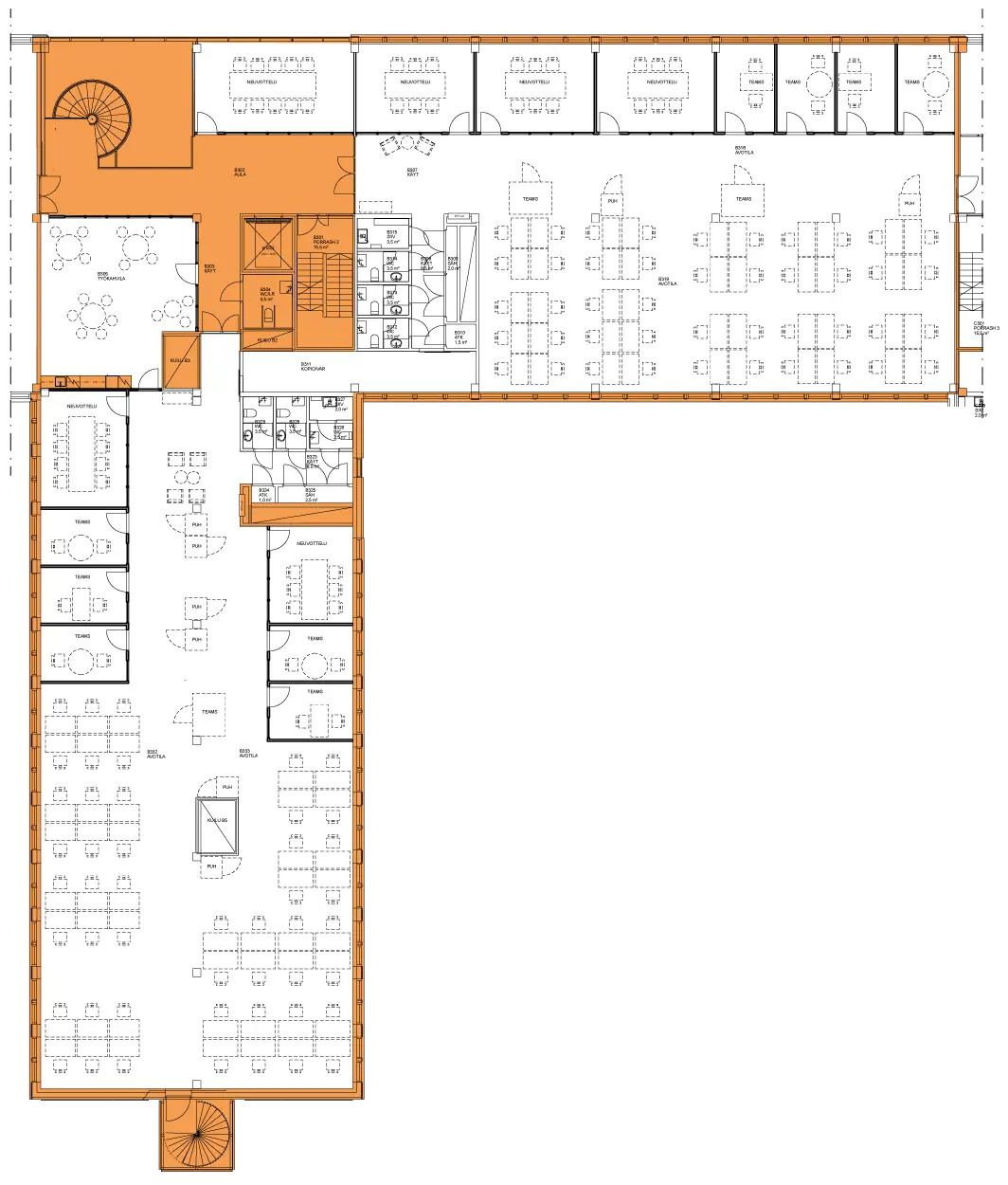 1 004 m²/työp. 92 kpl